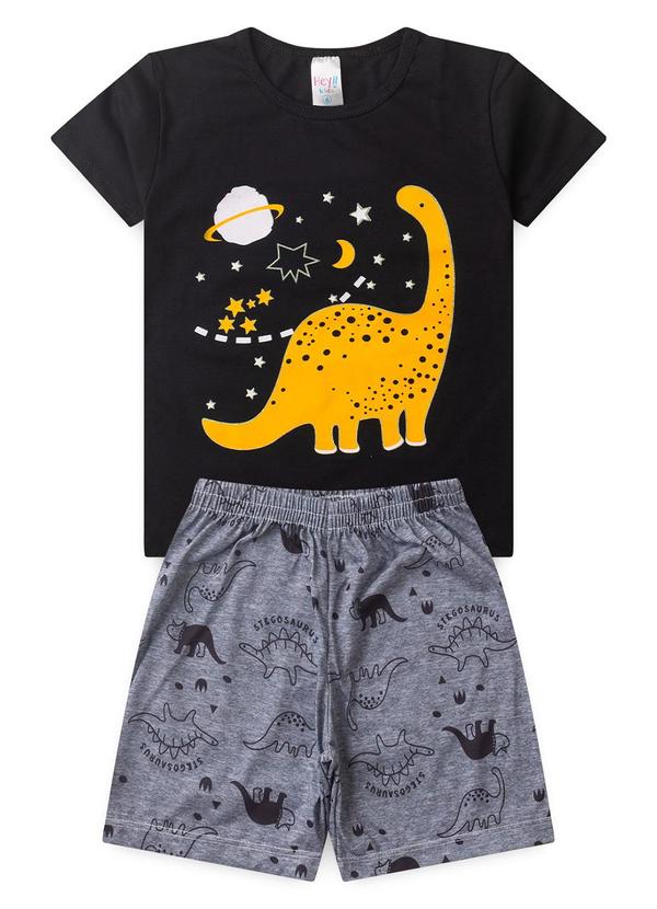 Atelie da Crianca - Pijama Masculino Verão Dino Preto