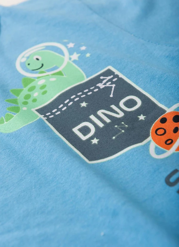 Atelie da Crianca - Pijama Masculino Verão Dino Space Azul Claro 4