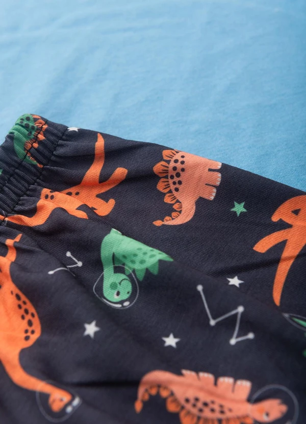 Atelie da Crianca - Pijama Masculino Verão Dino Space Azul Claro 5