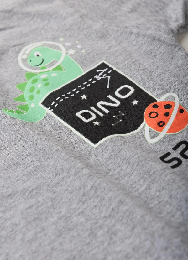 Atelie da Crianca - Pijama Masculino Verão Dino Space Cinza 4