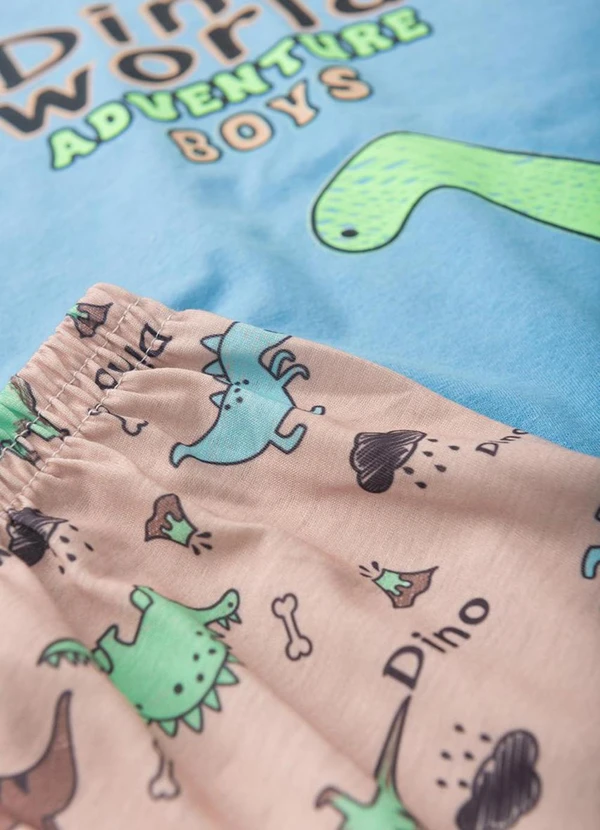 Atelie da Crianca - Pijama Masculino Verão Dino World Azul 3