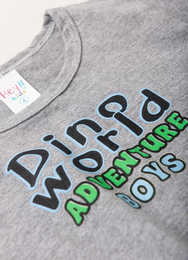 Atelie da Crianca - Pijama Masculino Verão Dino World Cinza 1