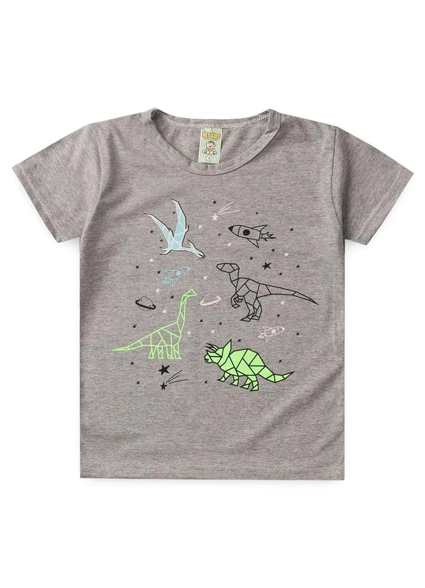 Atelie da Crianca - Pijama Masculino Verão Dinossauros Cinza 3