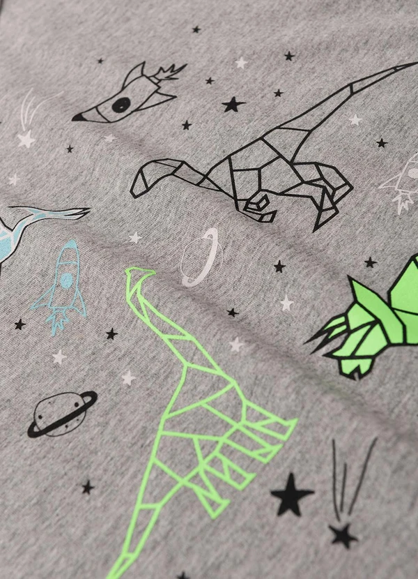 Atelie da Crianca - Pijama Masculino Verão Dinossauros Cinza 5