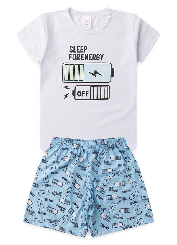 Atelie da Crianca - Pijama Masculino Verão Energy Branco