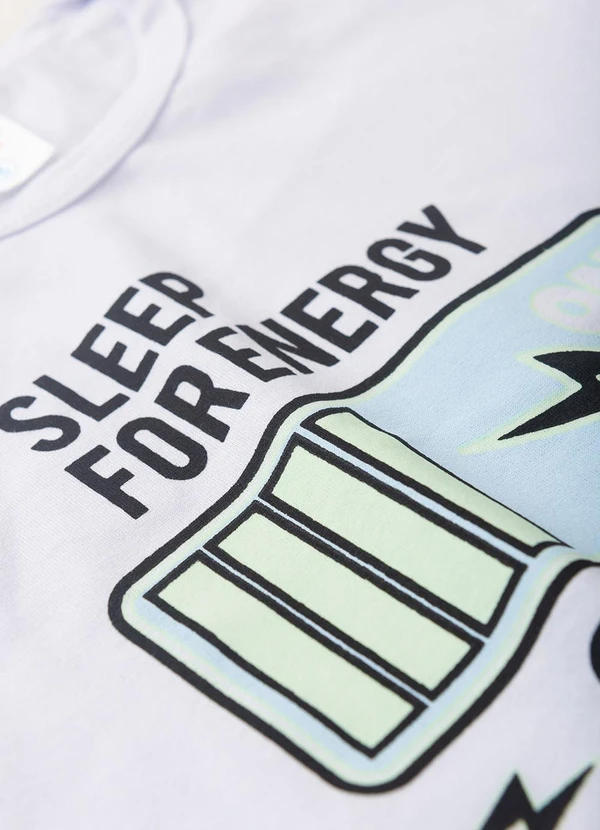 Atelie da Crianca - Pijama Masculino Verão Energy Branco 4