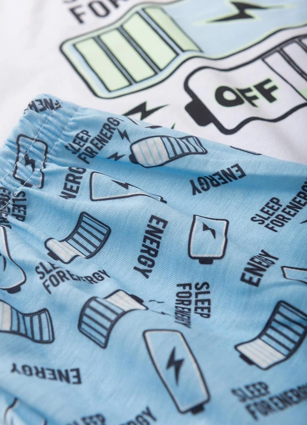 Atelie da Crianca - Pijama Masculino Verão Energy Branco 5