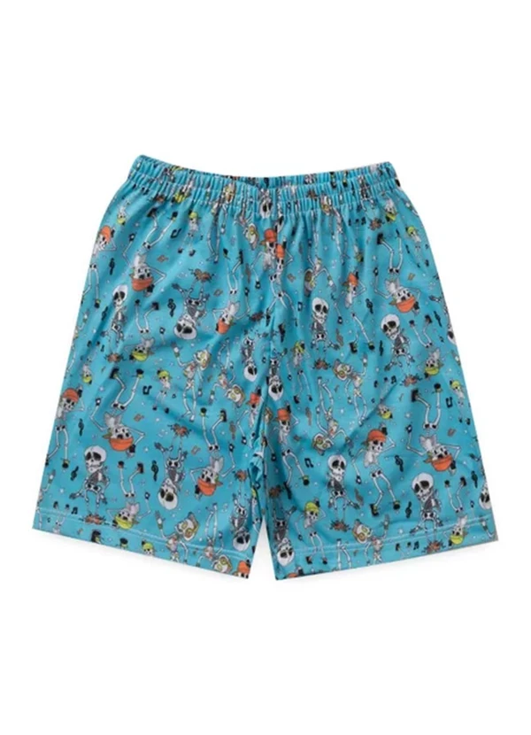 Atelie da Crianca - Pijama Masculino Verão Esqueleto Azul 4