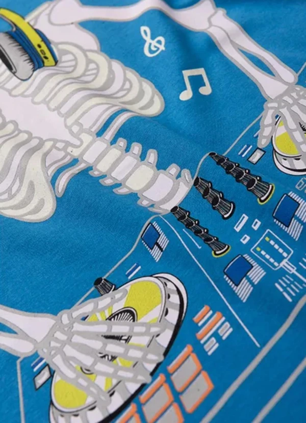 Atelie da Crianca - Pijama Masculino Verão Esqueleto Azul 6