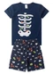 Atelie da Crianca - Pijama Masculino Verão Esqueleto Boo Cinza - variação: Azul