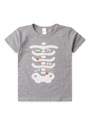 Atelie da Crianca - Pijama Masculino Verão Esqueleto Boo Cinza - ATELIE DA CRIANCA