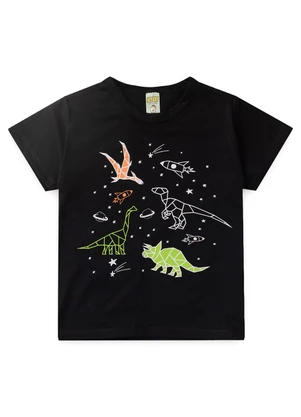 Atelie da Crianca - Pijama Masculino Verão Esqueleto Boo Preto - ATELIE DA CRIANCA