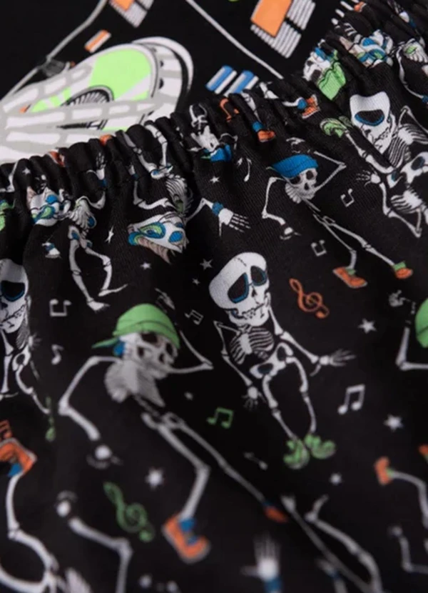 Atelie da Crianca - Pijama Masculino Verão Esqueleto Preto 6