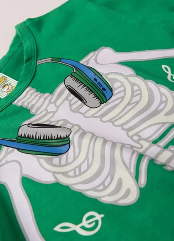Atelie da Crianca - Pijama Masculino Verão Esqueleto Verde 5