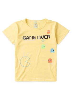 Atelie da Crianca - Pijama Masculino Verão Game Over Amarelo - ATELIE DA CRIANCA