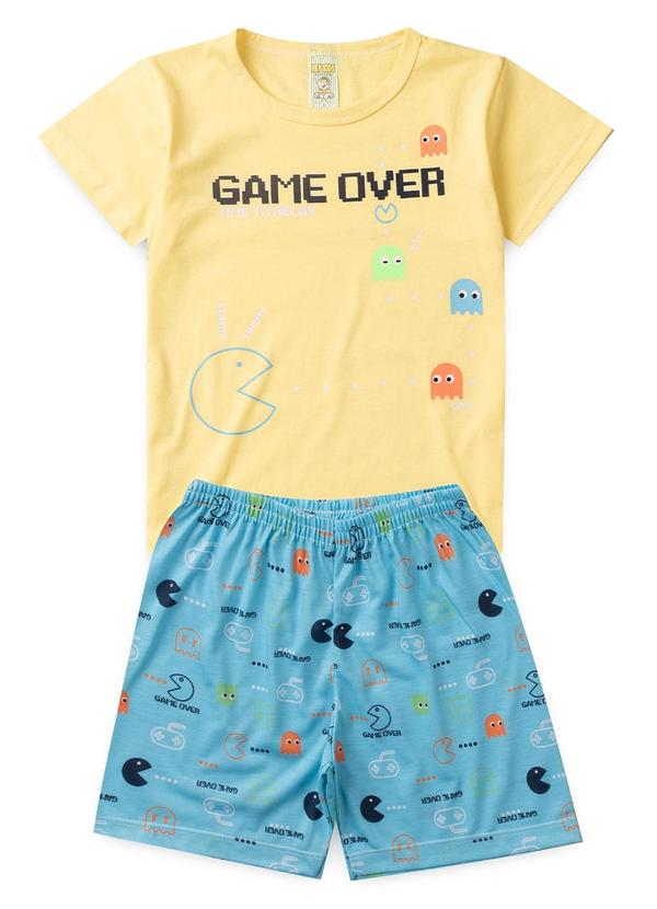 Atelie da Crianca - Pijama Masculino Verão Game Over Amarelo