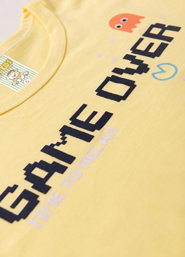 Atelie da Crianca - Pijama Masculino Verão Game Over Amarelo 4