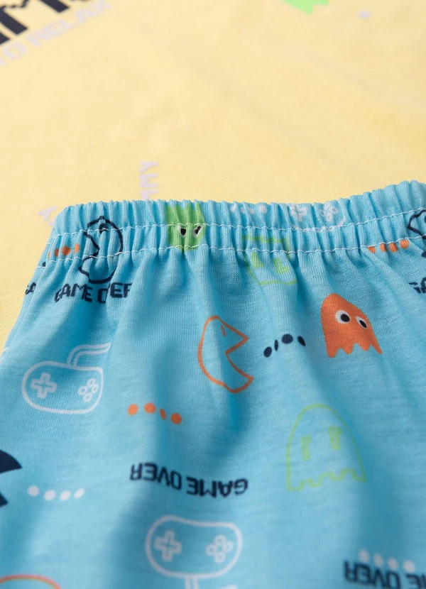 Atelie da Crianca - Pijama Masculino Verão Game Over Amarelo 5