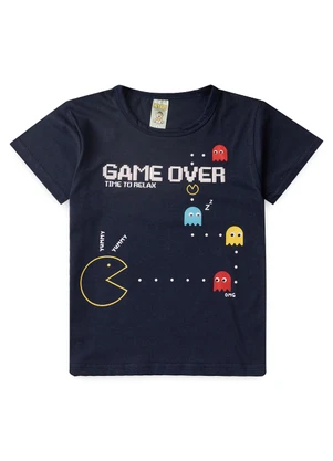 Atelie da Crianca - Pijama Masculino Verão Game Over Azul - ATELIE DA CRIANCA