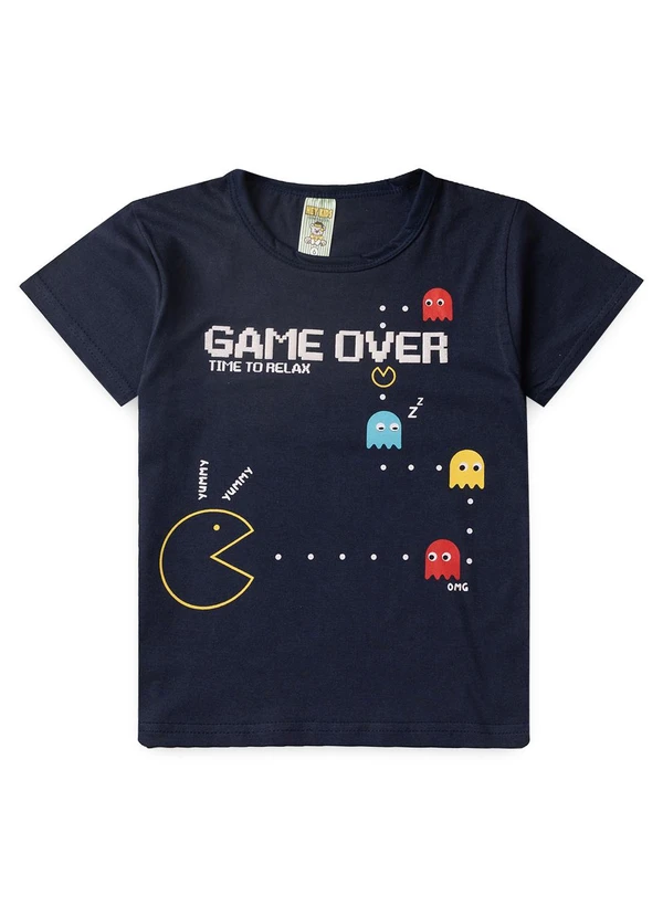 Atelie da Crianca - Pijama Masculino Verão Game Over Azul 2