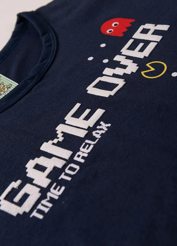 Atelie da Crianca - Pijama Masculino Verão Game Over Azul 4