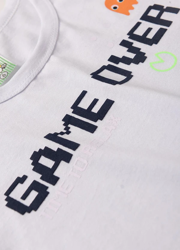 Atelie da Crianca - Pijama Masculino Verão Game Over Branco 4