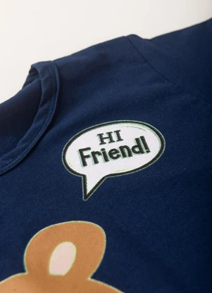 Atelie da Crianca - Pijama Masculino Verão Hi Friend Azul - ATELIE DA CRIANCA