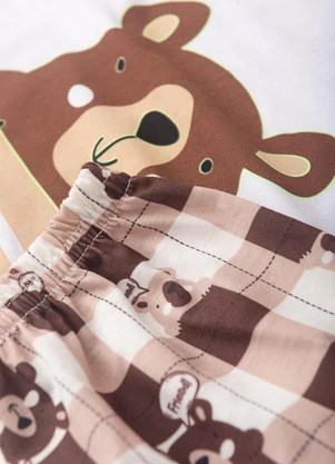 Atelie da Crianca - Pijama Masculino Verão Hi Friend Branco - ATELIE DA CRIANCA