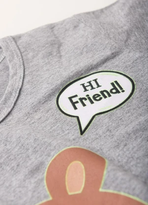 Atelie da Crianca - Pijama Masculino Verão Hi Friend Cinza - ATELIE DA CRIANCA