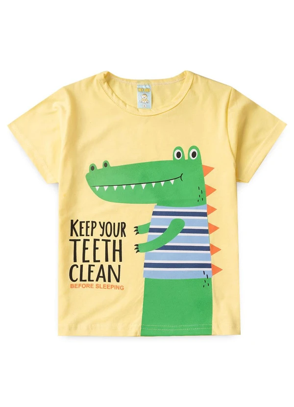 Atelie da Crianca - Pijama Masculino Verão Jacaré Amarelo 2