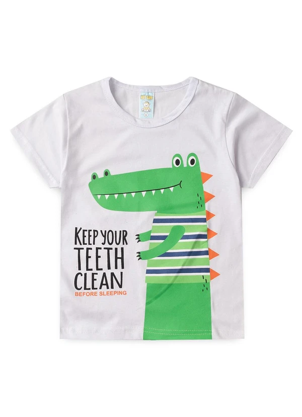 Atelie da Crianca - Pijama Masculino Verão Jacaré Branco 2