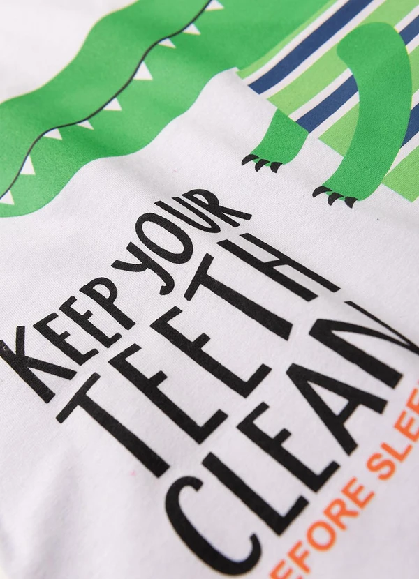 Atelie da Crianca - Pijama Masculino Verão Jacaré Branco 5