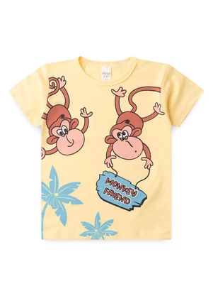 Atelie da Crianca - Pijama Masculino Verão Macaco Amarelo - ATELIE DA CRIANCA