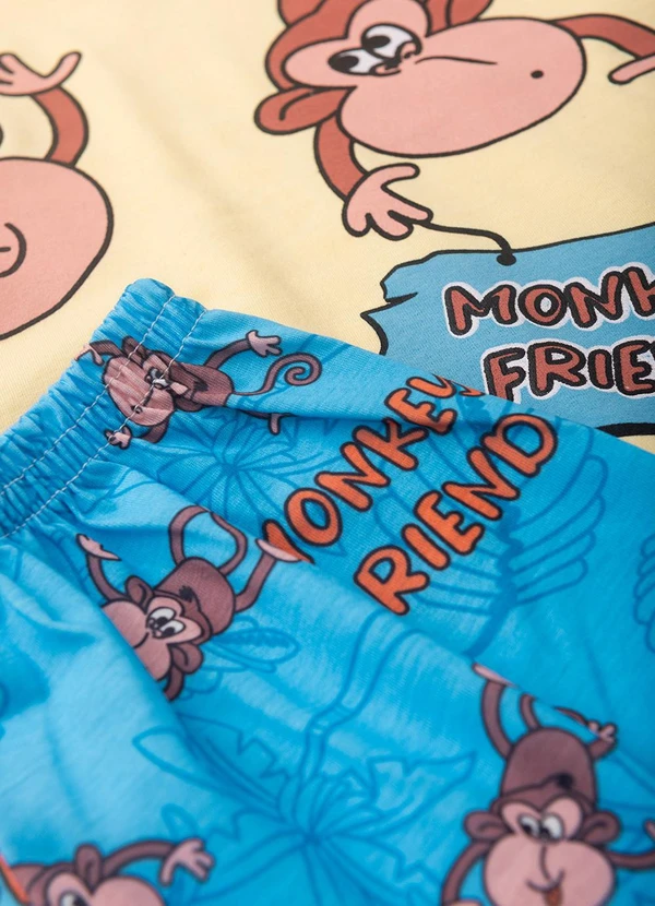 Atelie da Crianca - Pijama Masculino Verão Macaco Amarelo 5