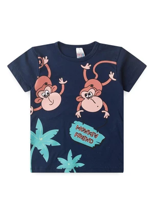 Atelie da Crianca - Pijama Masculino Verão Macaco Azul - ATELIE DA CRIANCA