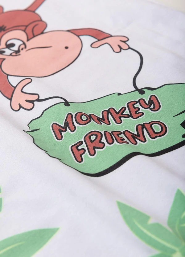 Atelie da Crianca - Pijama Masculino Verão Macaco Branco 4