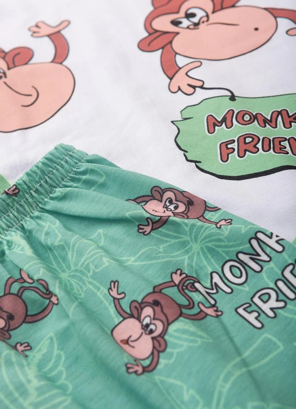 Atelie da Crianca - Pijama Masculino Verão Macaco Branco 5