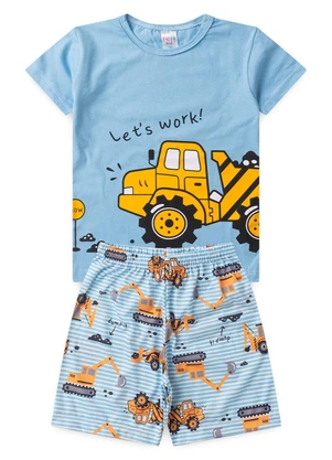 Atelie da Crianca - Pijama Masculino Verão Máquina Azul - ATELIE DA CRIANCA