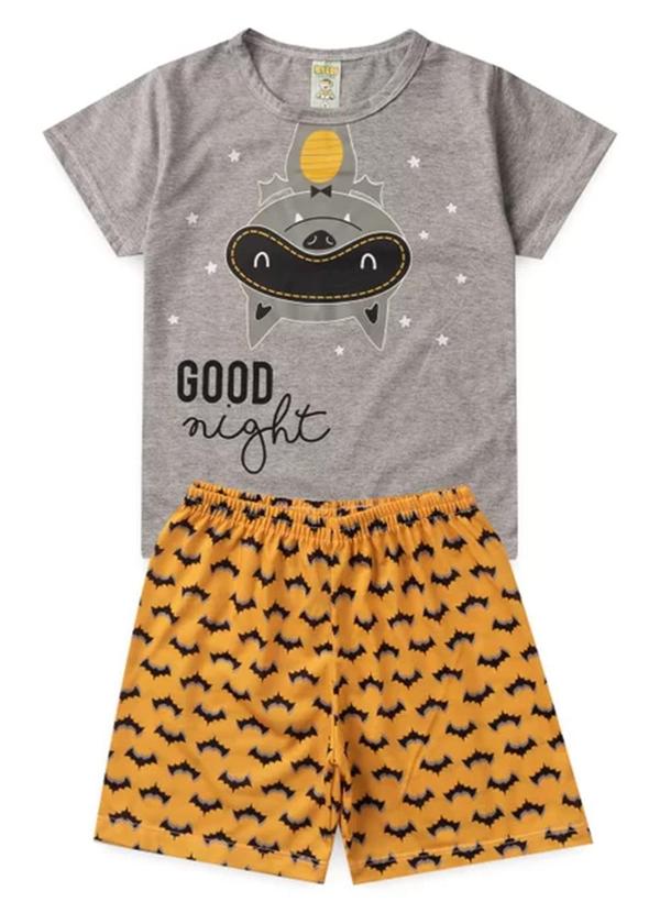 Atelie da Crianca - Pijama Masculino Verão Morcego Cinza