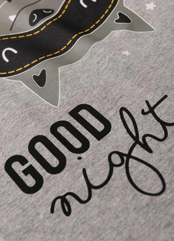 Atelie da Crianca - Pijama Masculino Verão Morcego Cinza 5