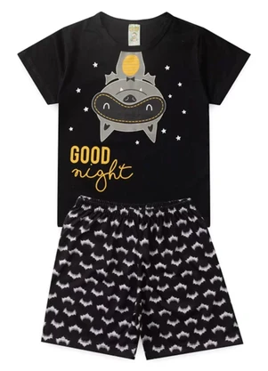 Atelie da Crianca - Pijama Masculino Verão Morcego Preto - ATELIE DA CRIANCA
