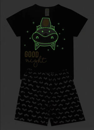 Atelie da Crianca - Pijama Masculino Verão Morcego Preto - ATELIE DA CRIANCA