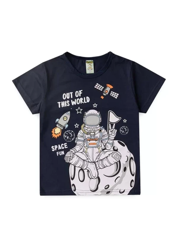 Atelie da Crianca - Pijama Masculino Verão Space Fun Azul Escuro 3