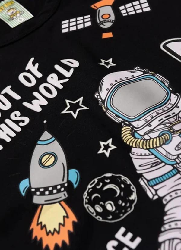 Atelie da Crianca - Pijama Masculino Verão Space Fun Preto 5