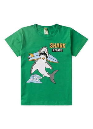 Atelie da Crianca - Pijama Masculino Verão Tubarão Verde - ATELIE DA CRIANCA