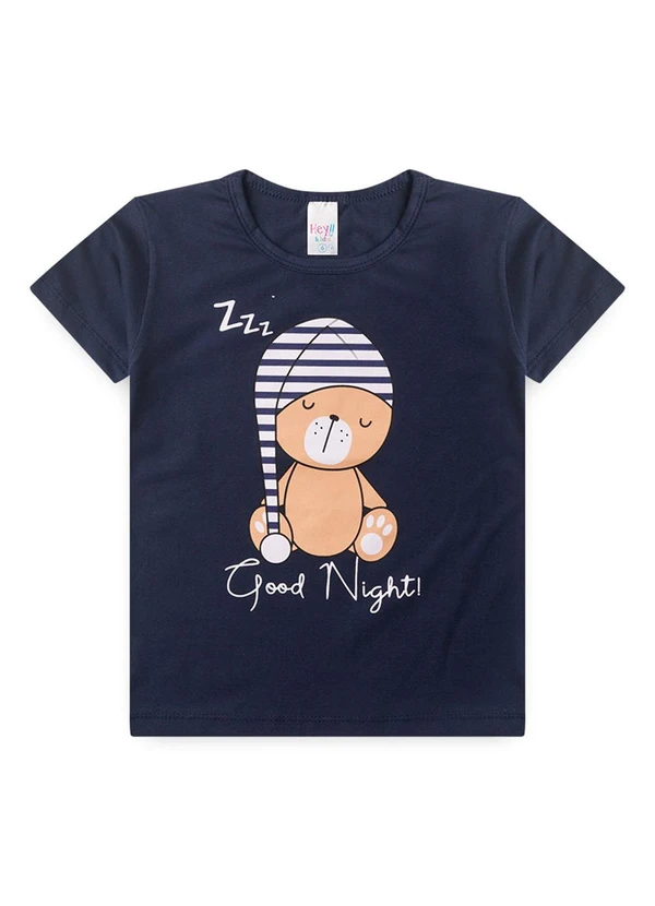 Atelie da Crianca - Pijama Masculino Verão Urso Touca Azul 2