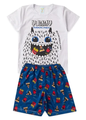 Atelie da Crianca - Pijama Masculino Verão Yummy Branco - ATELIE DA CRIANCA