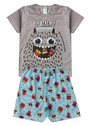 Atelie da Crianca - Pijama Masculino Verão Yummy Cinza - ATELIE DA CRIANCA