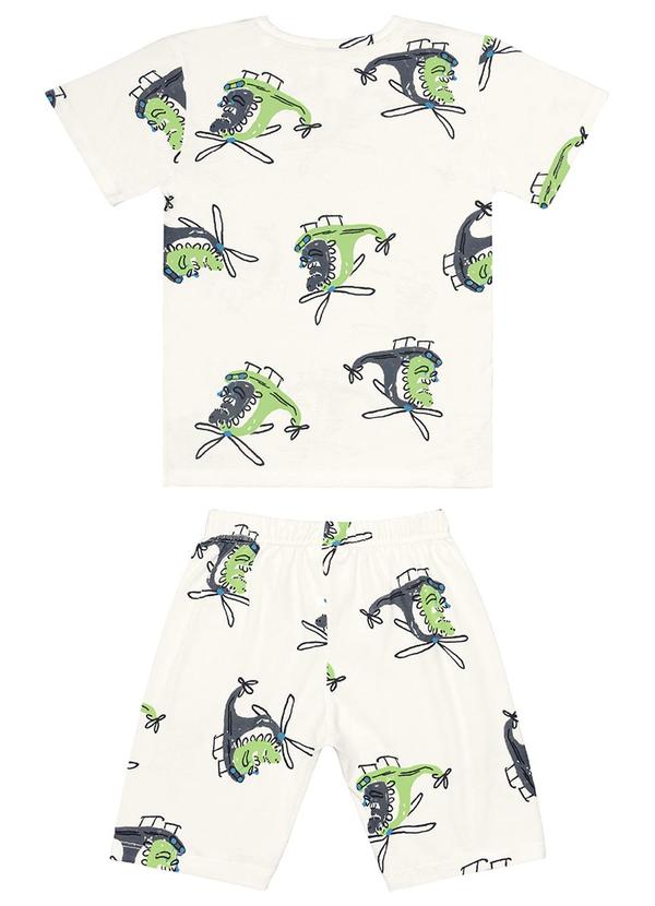 Guloseima - Pijama Menino em Meia Malha Branco 2