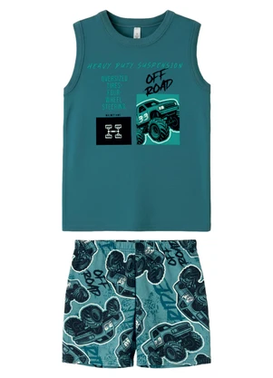 Malwee Kids - Pijama Off Road Adventure Azul Petróleo - MALWEE KIDS